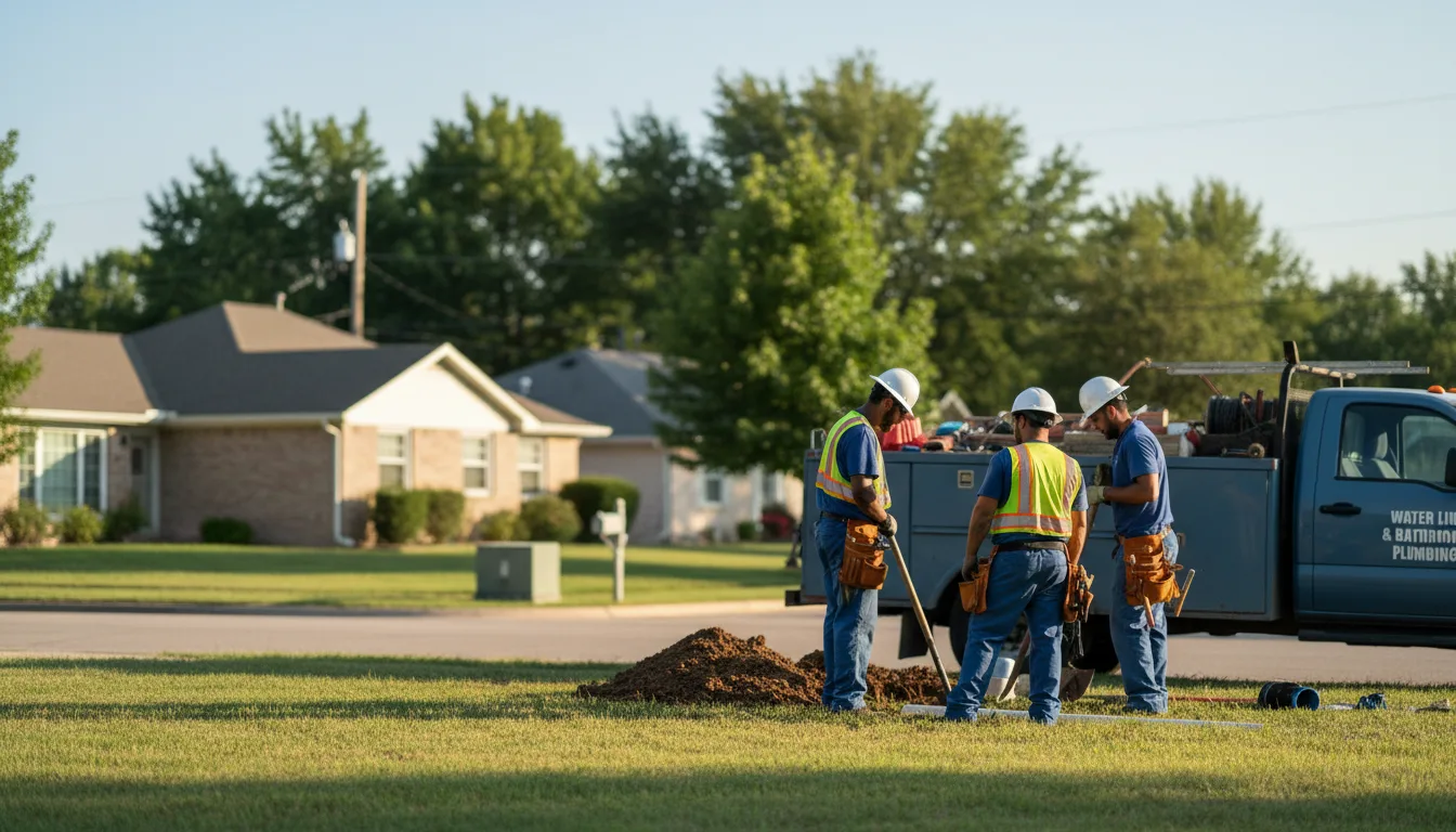 Residential water line and bathroom plumbing service in Fairfield, KY